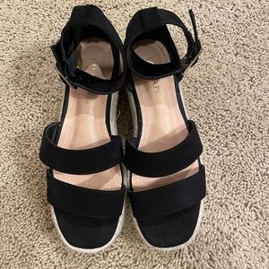 Black platform sandals